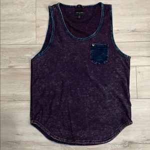 Men’s True Religion Cotton Blue Striped Tank Top